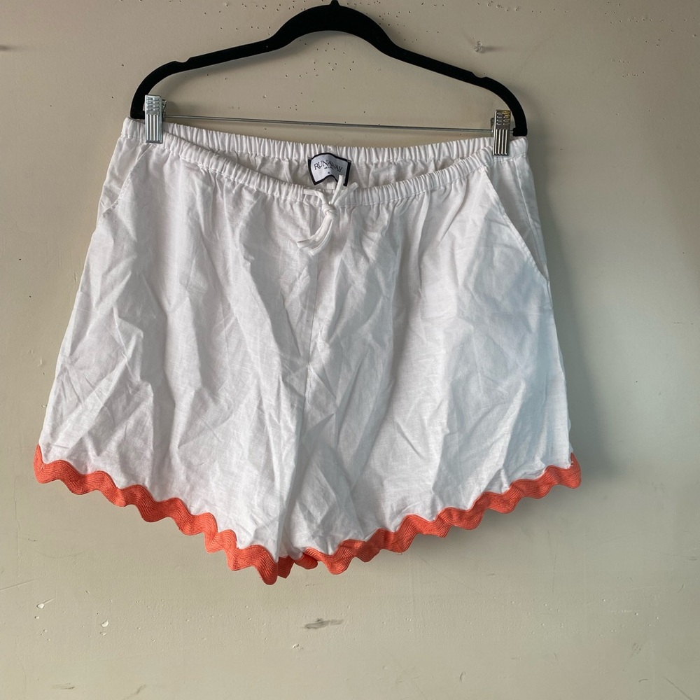 Runaway The Label Harry Set XL White Melon Linen Scalloped Top Shorts Co-ord - Picture 5 of 16